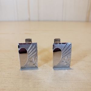 Vintage Sterling Silver Etched Cufflinks